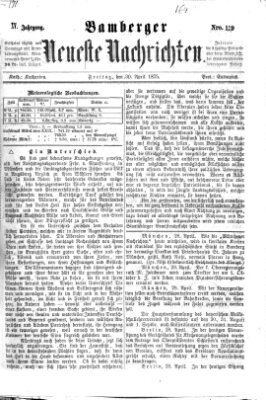 Bamberger neueste Nachrichten Freitag 30. April 1875