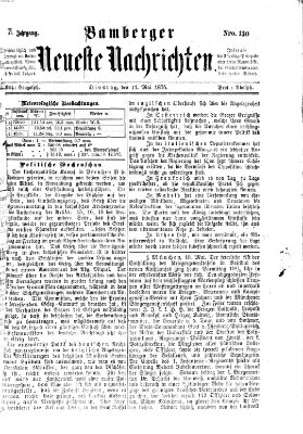 Bamberger neueste Nachrichten Dienstag 11. Mai 1875