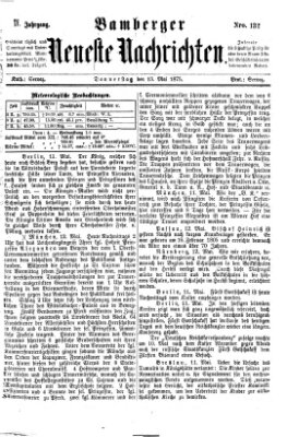 Bamberger neueste Nachrichten Donnerstag 13. Mai 1875