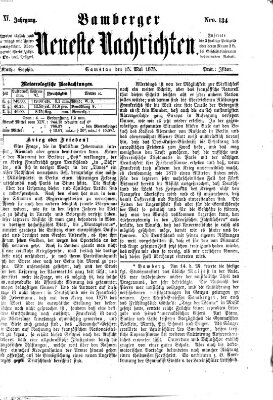 Bamberger neueste Nachrichten Samstag 15. Mai 1875