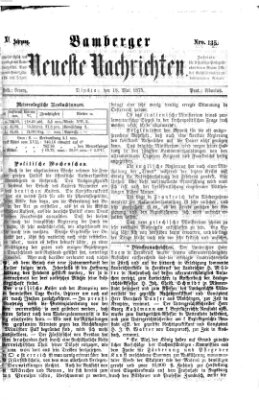 Bamberger neueste Nachrichten Dienstag 18. Mai 1875