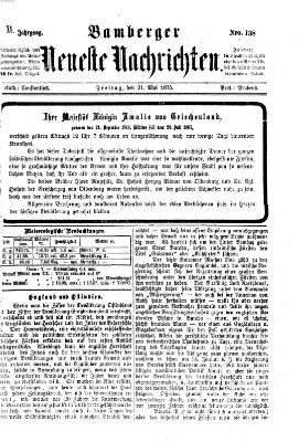 Bamberger neueste Nachrichten Freitag 21. Mai 1875