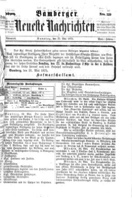 Bamberger neueste Nachrichten Samstag 22. Mai 1875