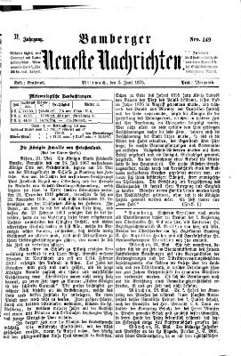 Bamberger neueste Nachrichten Mittwoch 2. Juni 1875