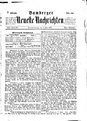 Bamberger neueste Nachrichten Donnerstag 3. Juni 1875