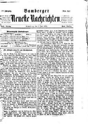 Bamberger neueste Nachrichten Samstag 5. Juni 1875