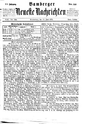 Bamberger neueste Nachrichten Sonntag 13. Juni 1875