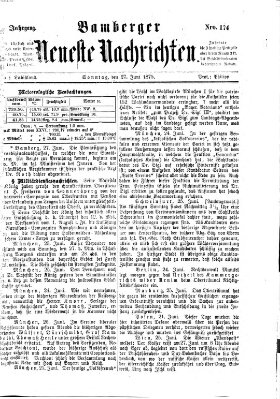 Bamberger neueste Nachrichten Sonntag 27. Juni 1875