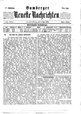 Bamberger neueste Nachrichten Donnerstag 8. Juli 1875