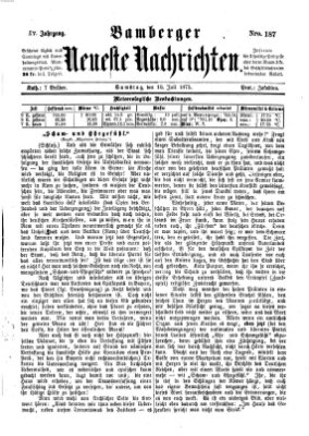 Bamberger neueste Nachrichten Samstag 10. Juli 1875