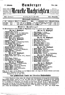 Bamberger neueste Nachrichten Dienstag 13. Juli 1875