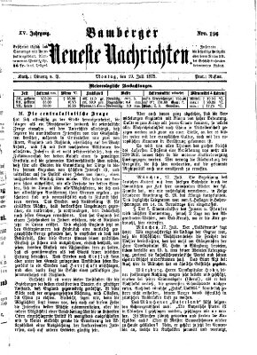 Bamberger neueste Nachrichten Montag 19. Juli 1875