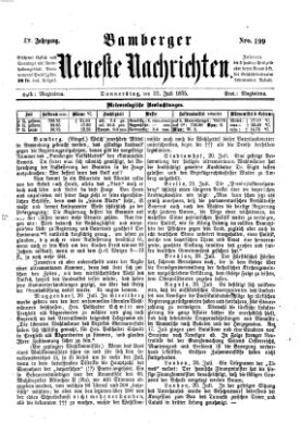 Bamberger neueste Nachrichten Donnerstag 22. Juli 1875