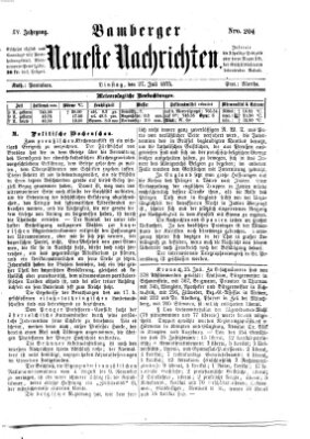 Bamberger neueste Nachrichten Dienstag 27. Juli 1875