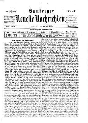 Bamberger neueste Nachrichten Freitag 30. Juli 1875