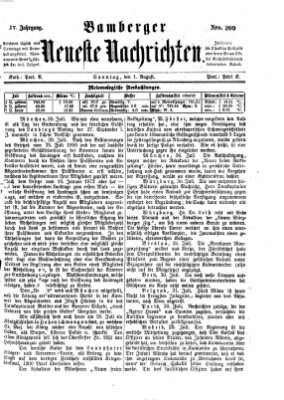 Bamberger neueste Nachrichten Sonntag 1. August 1875