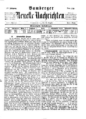 Bamberger neueste Nachrichten Donnerstag 12. August 1875