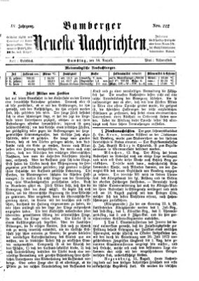 Bamberger neueste Nachrichten Samstag 14. August 1875