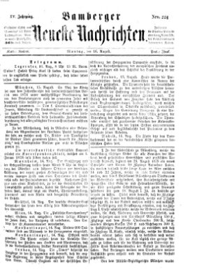 Bamberger neueste Nachrichten Montag 16. August 1875