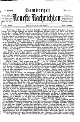 Bamberger neueste Nachrichten Donnerstag 19. August 1875