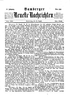 Bamberger neueste Nachrichten Sonntag 22. August 1875