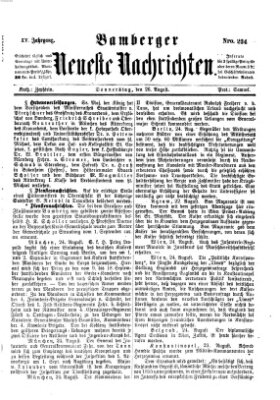 Bamberger neueste Nachrichten Donnerstag 26. August 1875