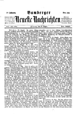 Bamberger neueste Nachrichten Freitag 27. August 1875