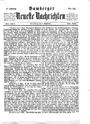 Bamberger neueste Nachrichten Samstag 4. September 1875