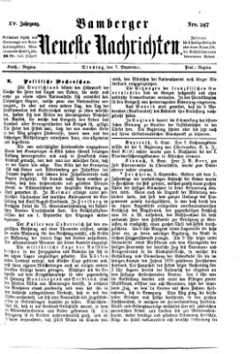 Bamberger neueste Nachrichten Dienstag 7. September 1875