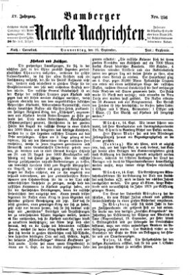 Bamberger neueste Nachrichten Donnerstag 16. September 1875