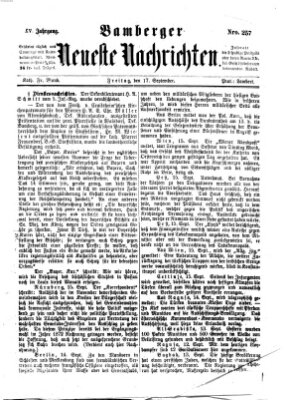 Bamberger neueste Nachrichten Freitag 17. September 1875