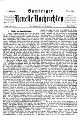 Bamberger neueste Nachrichten Samstag 18. September 1875