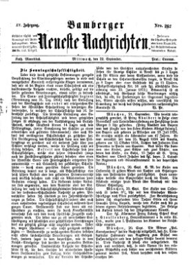 Bamberger neueste Nachrichten Mittwoch 22. September 1875