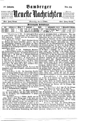 Bamberger neueste Nachrichten Montag 4. Oktober 1875