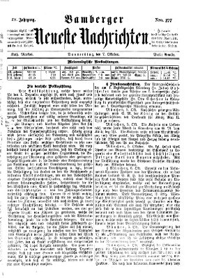 Bamberger neueste Nachrichten Donnerstag 7. Oktober 1875