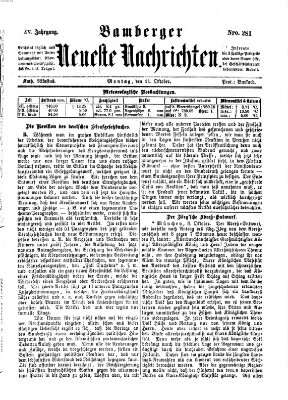 Bamberger neueste Nachrichten Montag 11. Oktober 1875