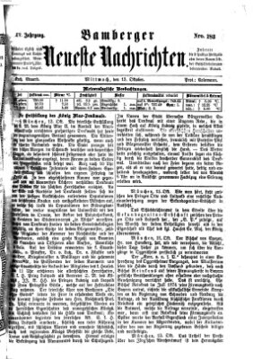 Bamberger neueste Nachrichten Mittwoch 13. Oktober 1875