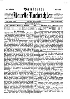 Bamberger neueste Nachrichten Montag 18. Oktober 1875