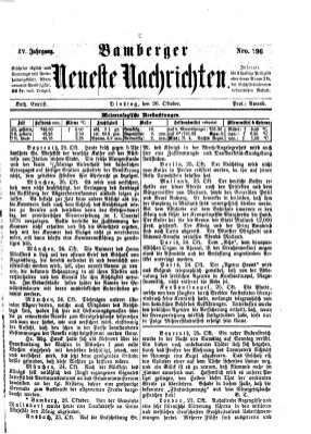 Bamberger neueste Nachrichten Dienstag 26. Oktober 1875