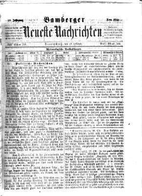 Bamberger neueste Nachrichten Donnerstag 28. Oktober 1875