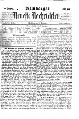 Bamberger neueste Nachrichten Dienstag 2. November 1875