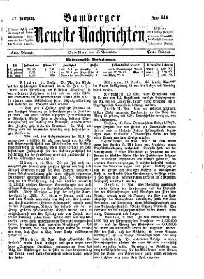 Bamberger neueste Nachrichten Samstag 13. November 1875