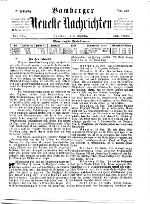 Bamberger neueste Nachrichten Dienstag 16. November 1875