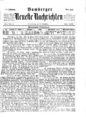 Bamberger neueste Nachrichten Sonntag 21. November 1875