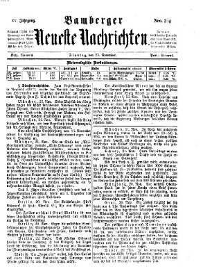 Bamberger neueste Nachrichten Dienstag 23. November 1875