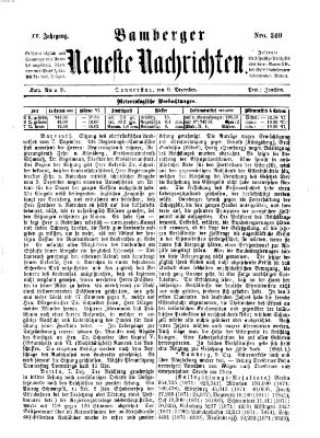 Bamberger neueste Nachrichten Donnerstag 9. Dezember 1875