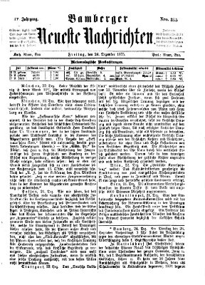 Bamberger neueste Nachrichten Freitag 24. Dezember 1875