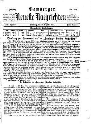 Bamberger neueste Nachrichten Freitag 31. Dezember 1875