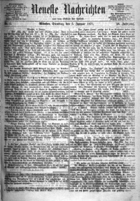 Neueste Nachrichten aus dem Gebiete der Politik (Münchner neueste Nachrichten) Dienstag 5. Januar 1875