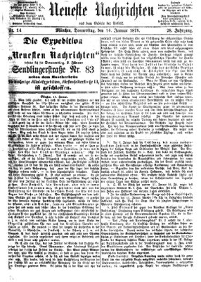 Neueste Nachrichten aus dem Gebiete der Politik (Münchner neueste Nachrichten) Donnerstag 14. Januar 1875